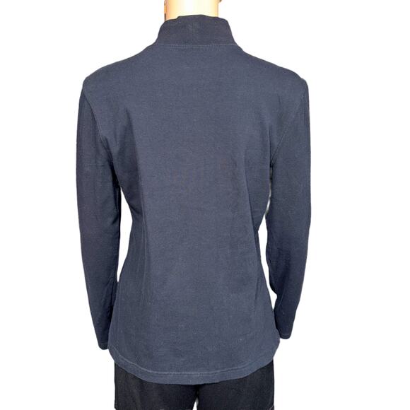 Croft & Barrow Womens Mock Neck Shirt Top Pullover Long Sleeve Black Medium - Picture 3 of 8